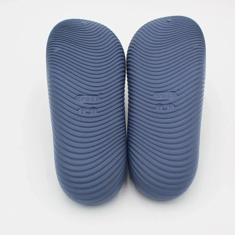 Crocs Mellow Recovery Slides Mens 9 Womens 11 Blue Comfort Sandals Casual